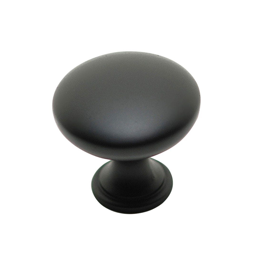 Contemporary Metal Button, 30 mm, Matte Black