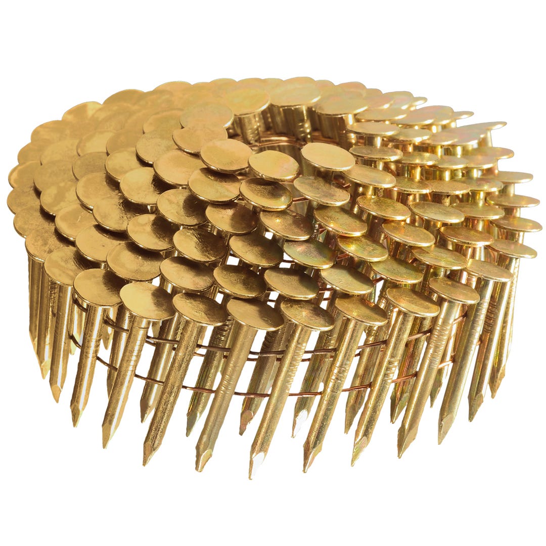 Coil Roofing Nails, Electro-Galvanized, Common Shank, 15°, 1-1/4 x .120 in., 7200/Box