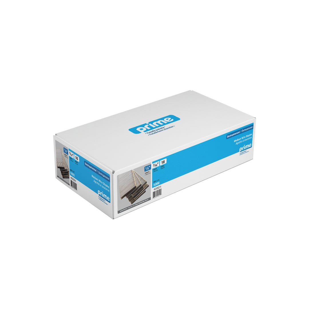 Staples, 18 ga., 7/32 in., 1/2 in., 5000/Pack