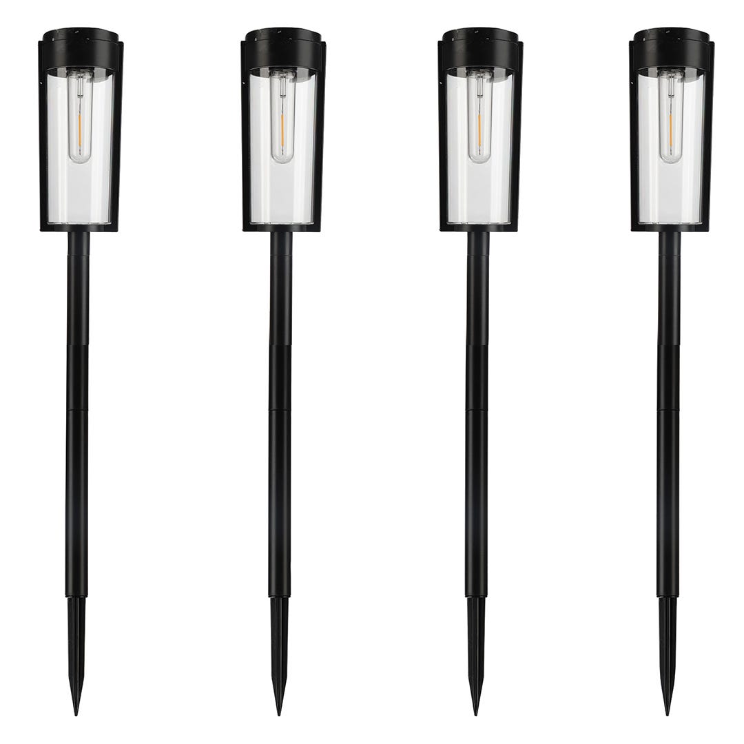 Set of LED Solar Light Stakes, Warm White, 4/pk