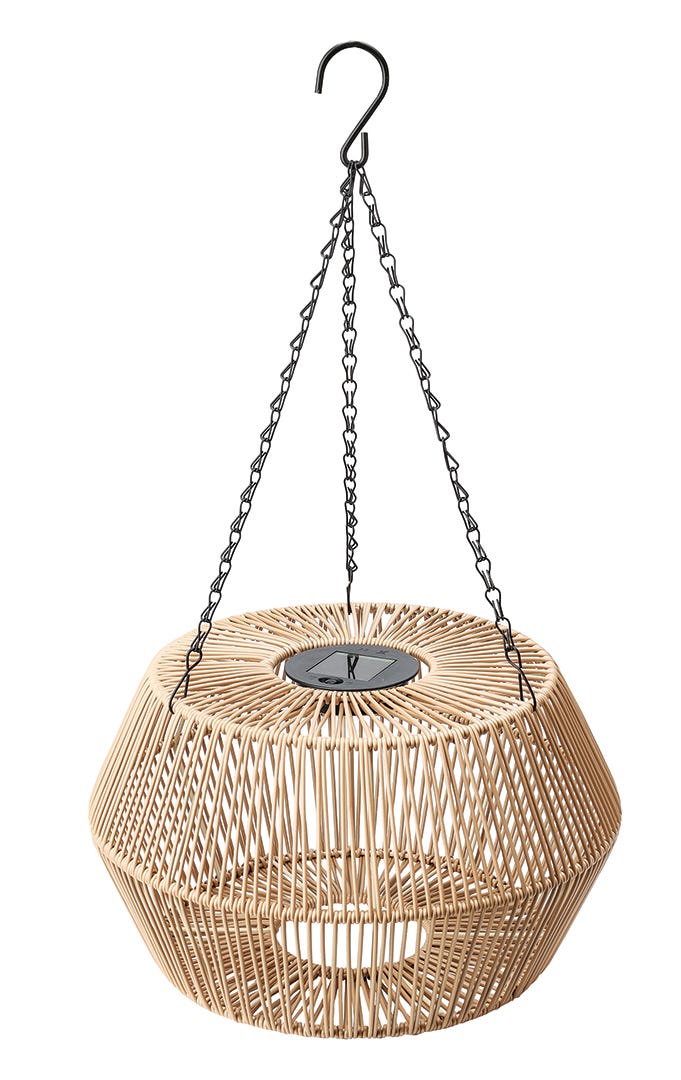 Beige Rattan Chandelier, LED, Warm White