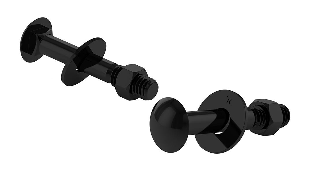 Black Carriage Bolt with Nut and Washer, Pan Head - 1/2 in. x 5 in.