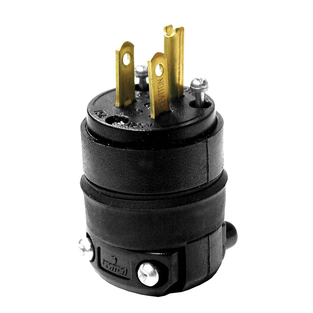Rubber Plug, 15 A, 125 V, Black