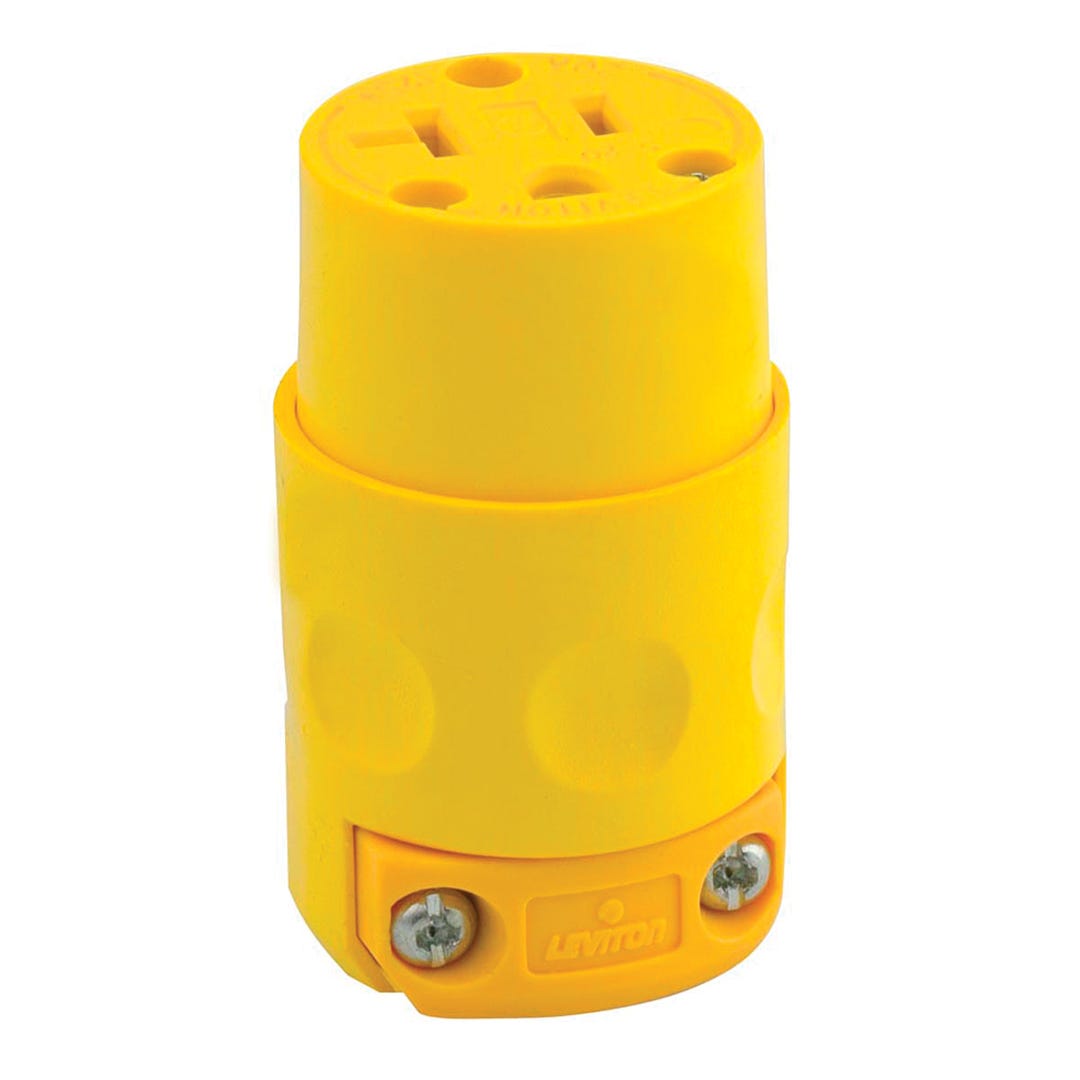 PVC Connector, 20 A, 125 V, Yellow
