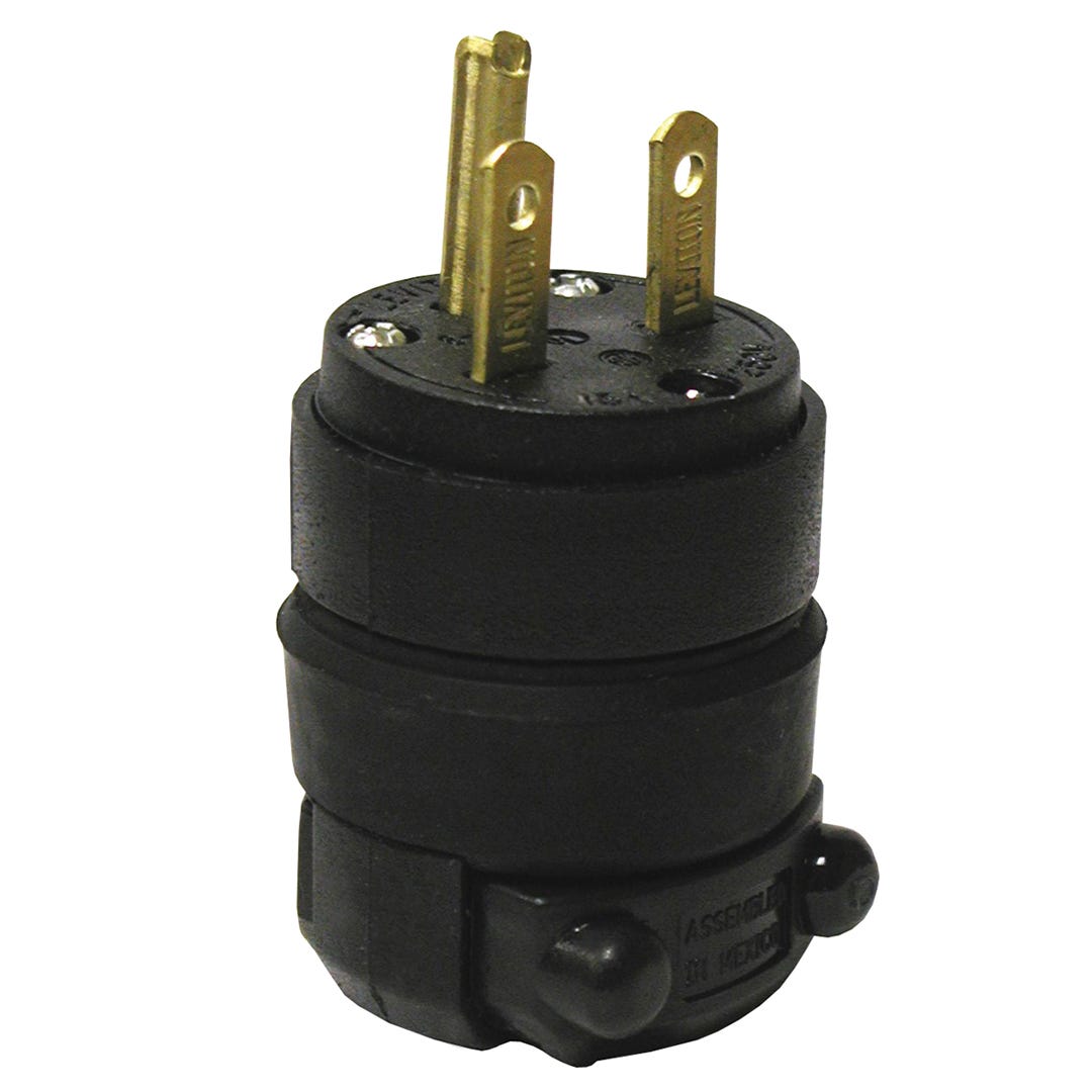 Rubber Plug, 15 A, 250 V, Black