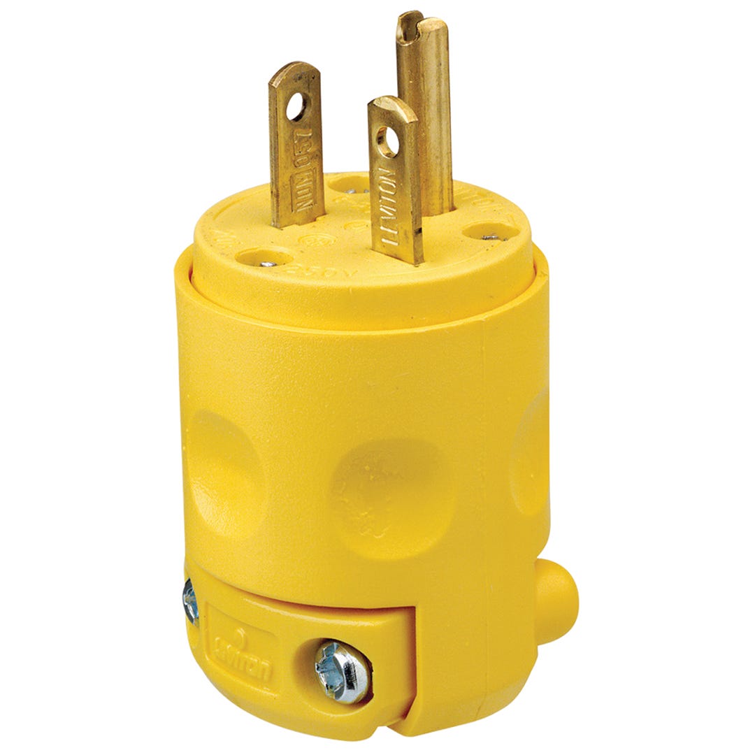 PVC Plug, 20 A, 250 V, Yellow
