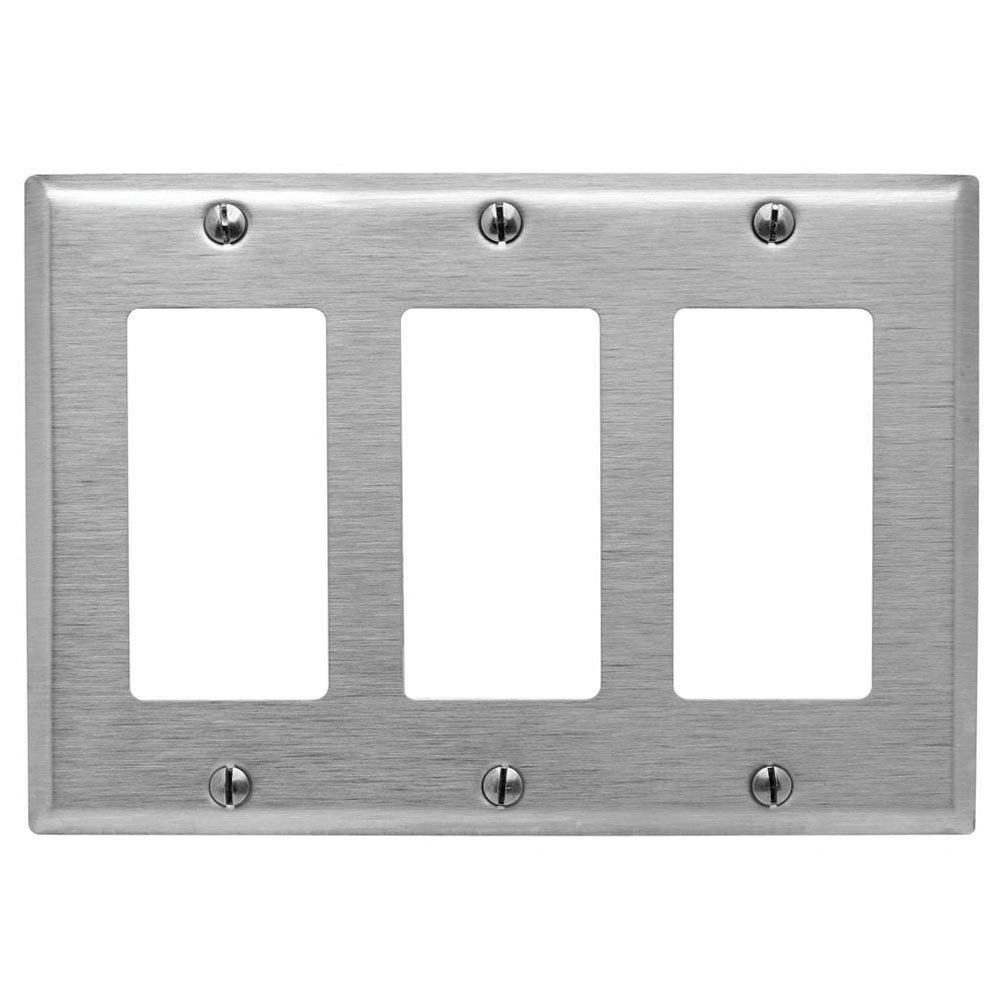 DECORA Triple Steel Wall Plate