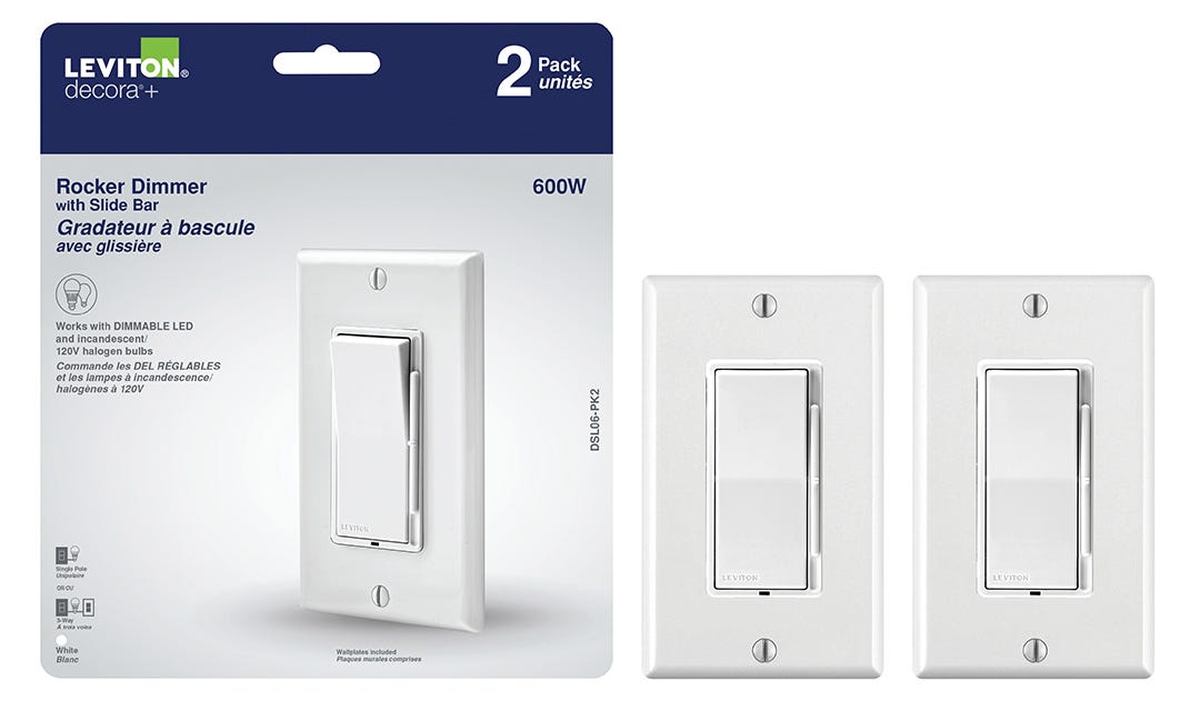 Universal DECORA Dimmer, White, 2/Pack
