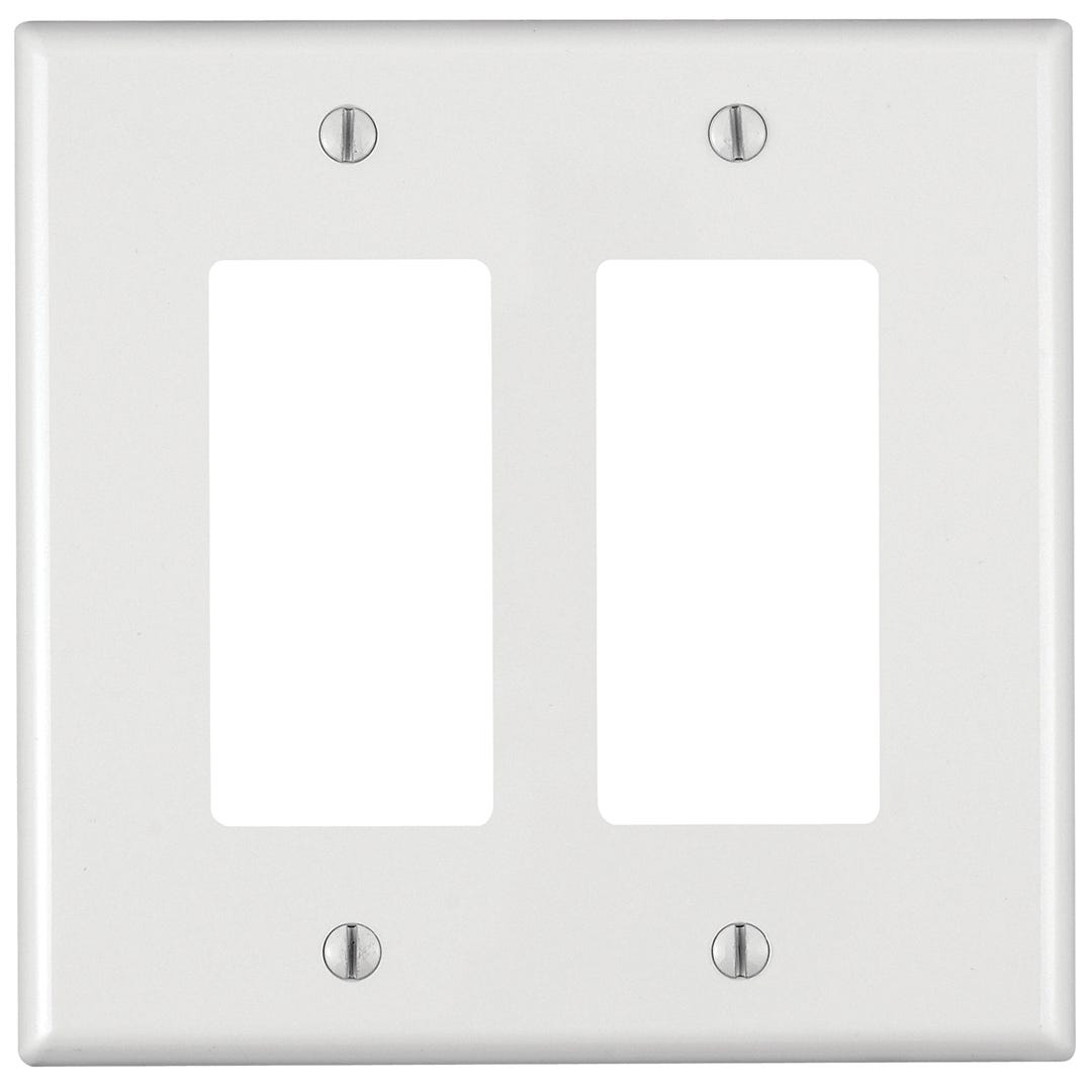 Double DECORA Wall Plate, White
