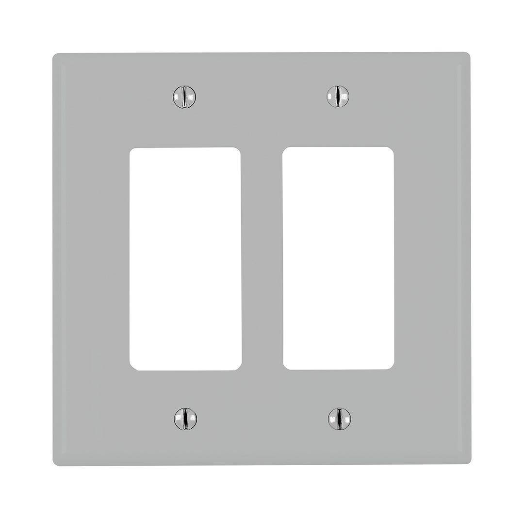 Mid Size Wall Plate, Double, Gray