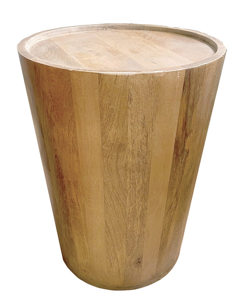 Large Mango Wood Side Table, Brown