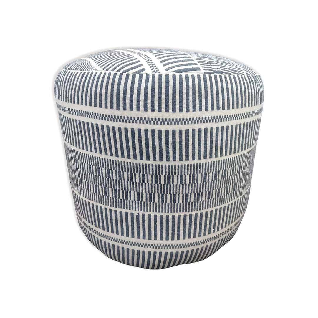 Cylinder Pouf, Gray/Natural