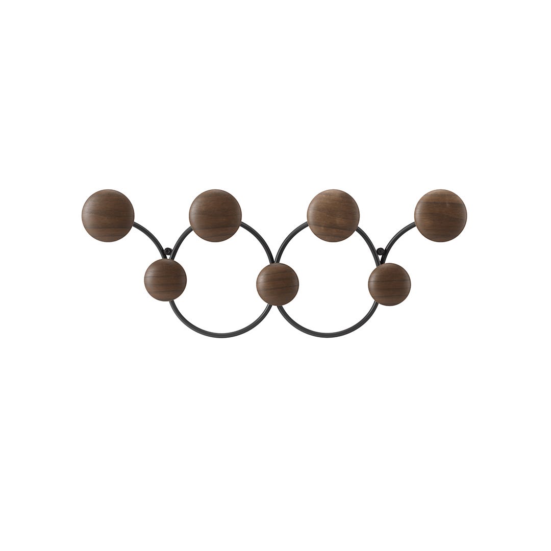 DOTSY Wall Mount with 7 Hooks, Black