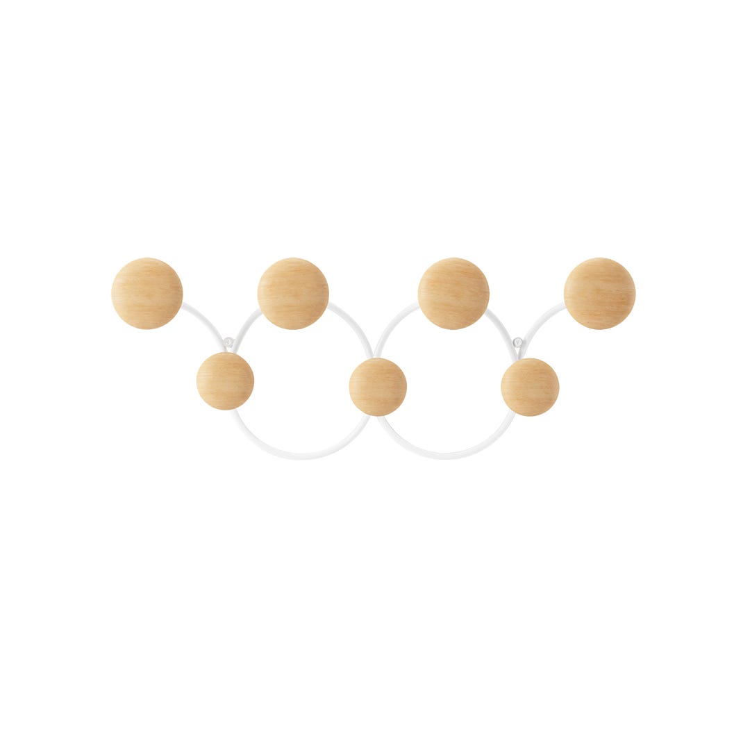 DOTSY Wall Mount with 7 Hooks, White