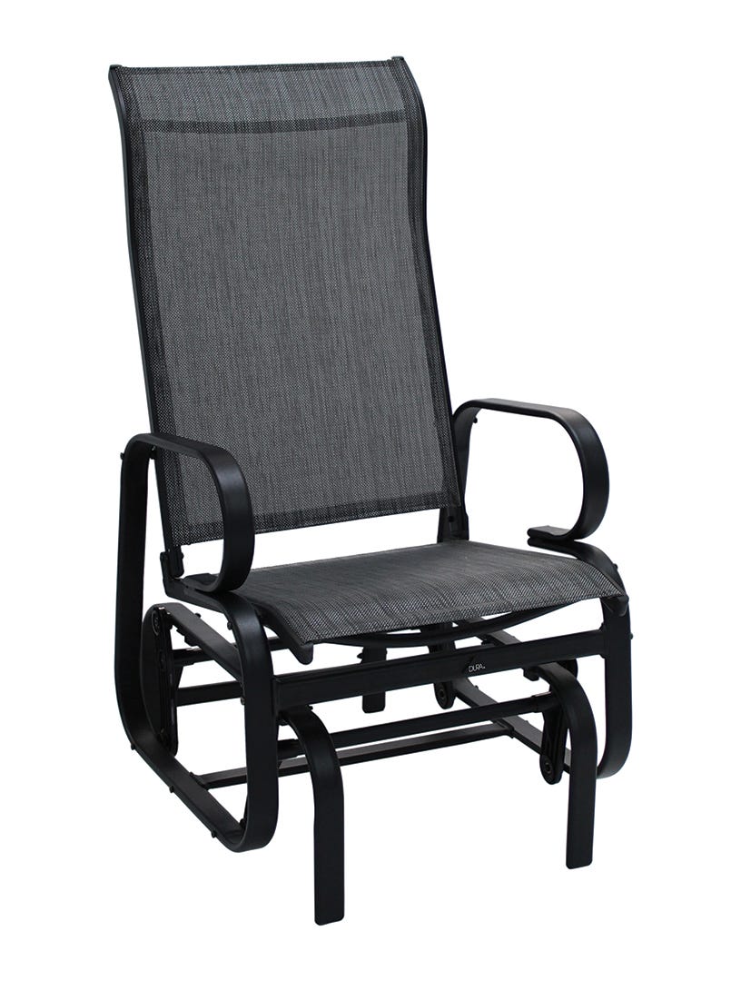 LOTUS Simple Glider Rocking Chair, Black
