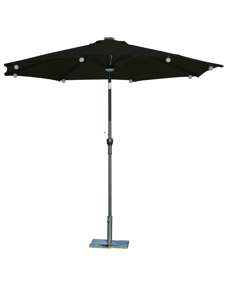 CAMEROSE Umbrella with LED, 9 ft., black