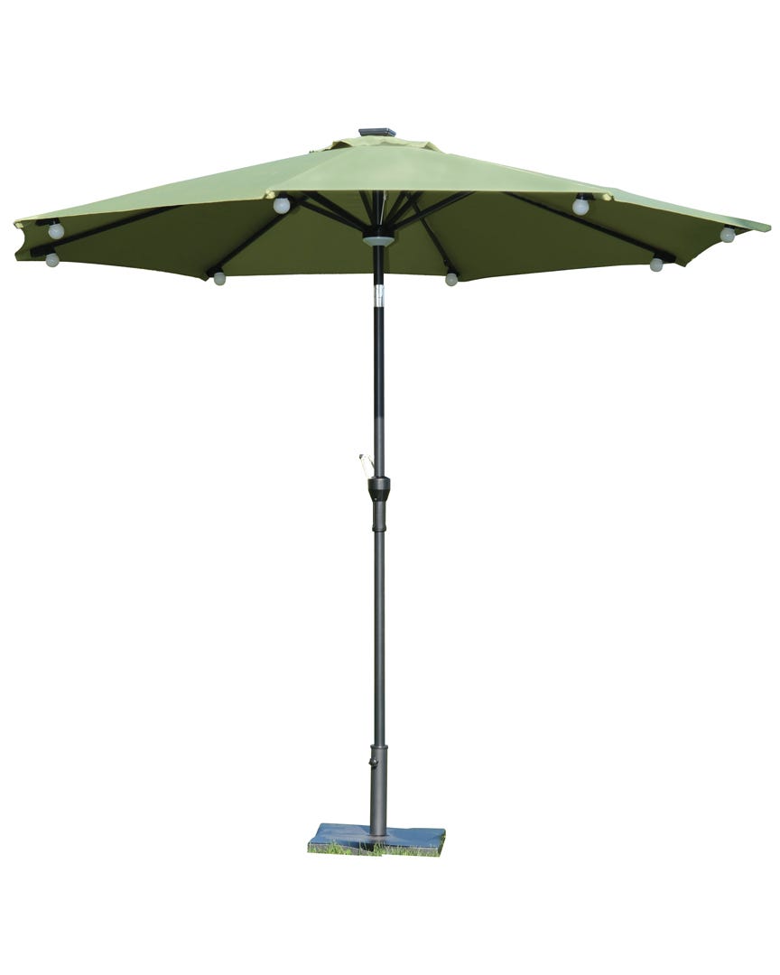 CAMEROSE Umbrella with LED, 9 ft., green