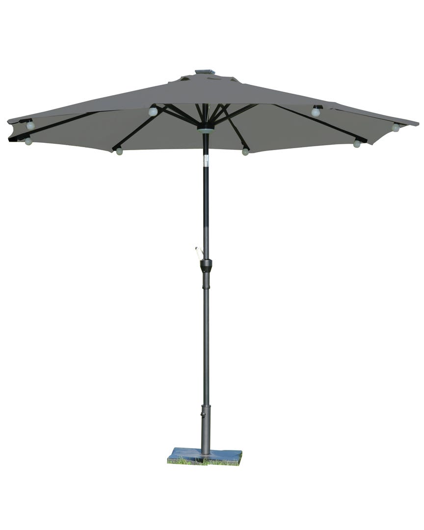 CAMEROSE Umbrella with LED, 9 ft., grey