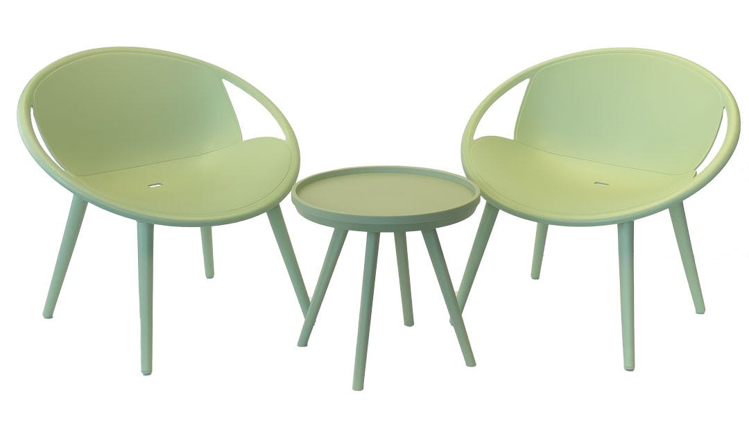 NASSAU Bistro Set, 3 pieces, green