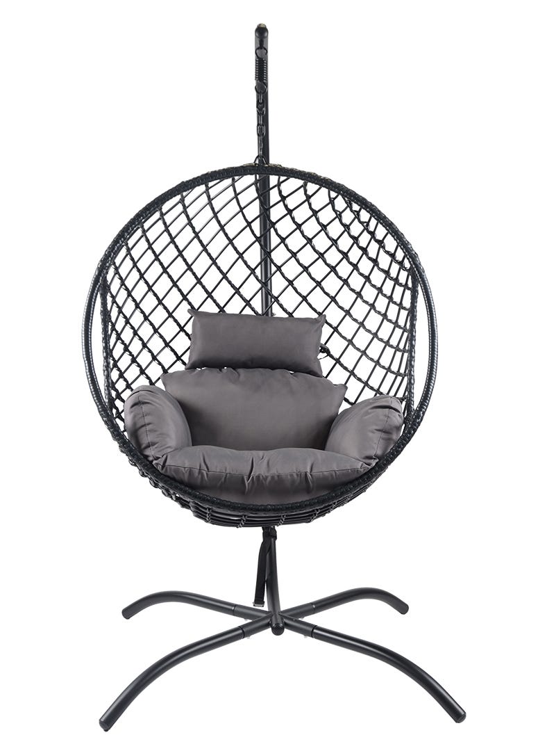 BELLAGIO Hanging Chair, Black and Grey