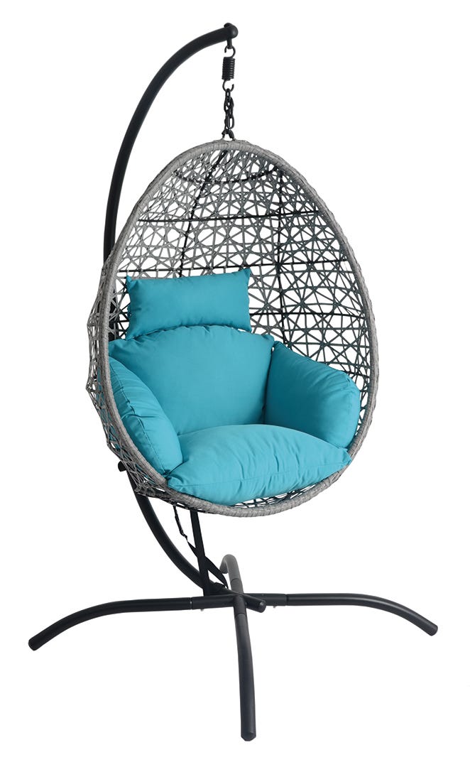 OASIS Hanging Chair, Grey and Blue