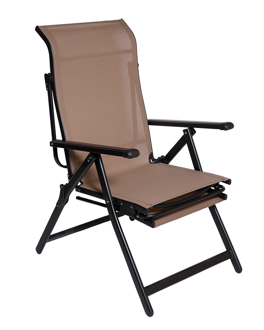 MARA Folding Chair and Footrest, Beige