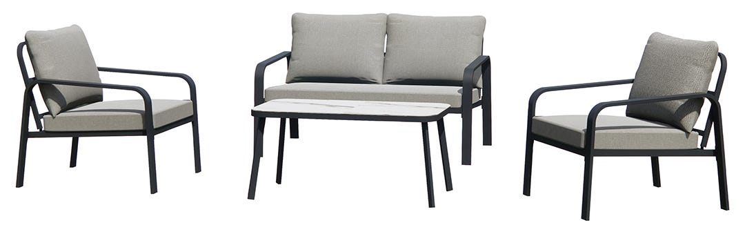 COSTA Conversation Set, 4 Pieces, Black