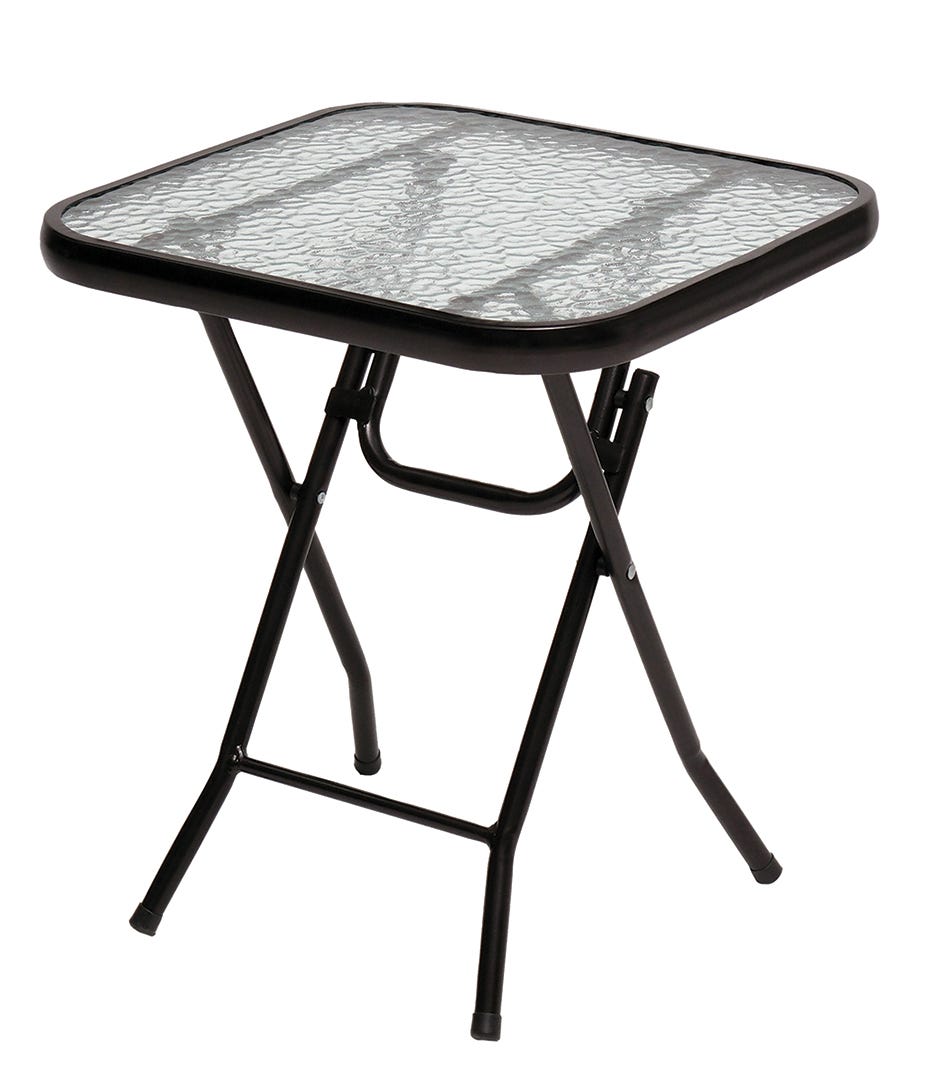 Folding Glass Side Table, 16 in. x 16 in.