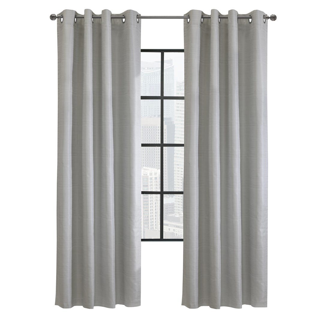SOLSTICE 100% Blackout Grommet Curtain, White, 84 in.