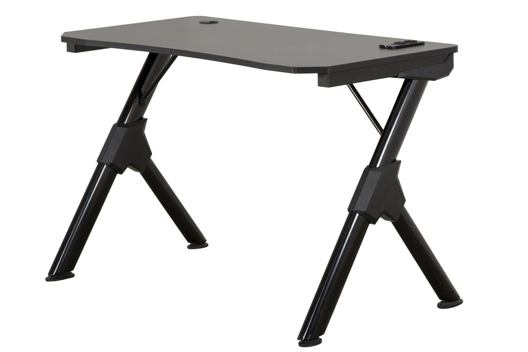 Gaming Desk with Metal Legs, 43 in. x 29 in. x 23 in., Black