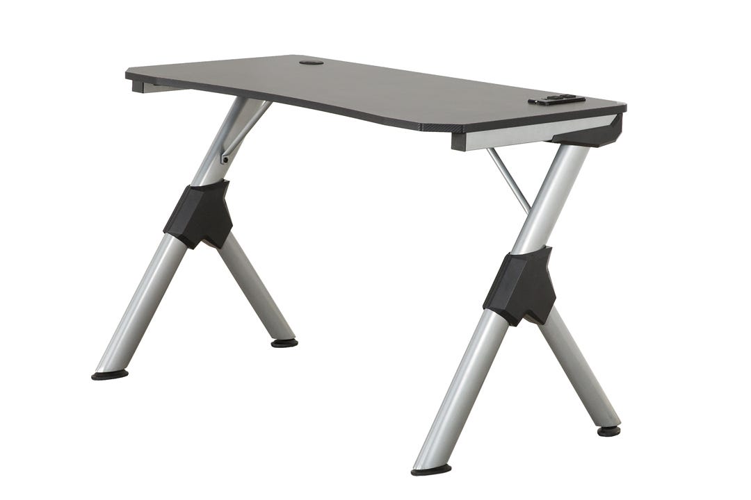 Gaming Desk with Metal Legs, 43 in. x 29 in. x 23 in., Grey