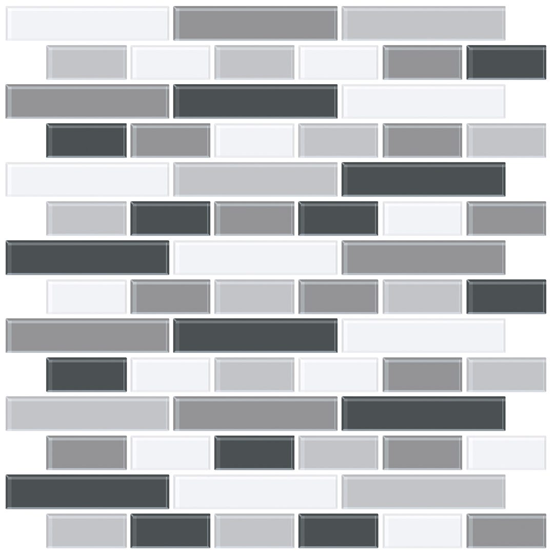 Peel & Stick Backsplash Tiles, SMOKED GLASS
