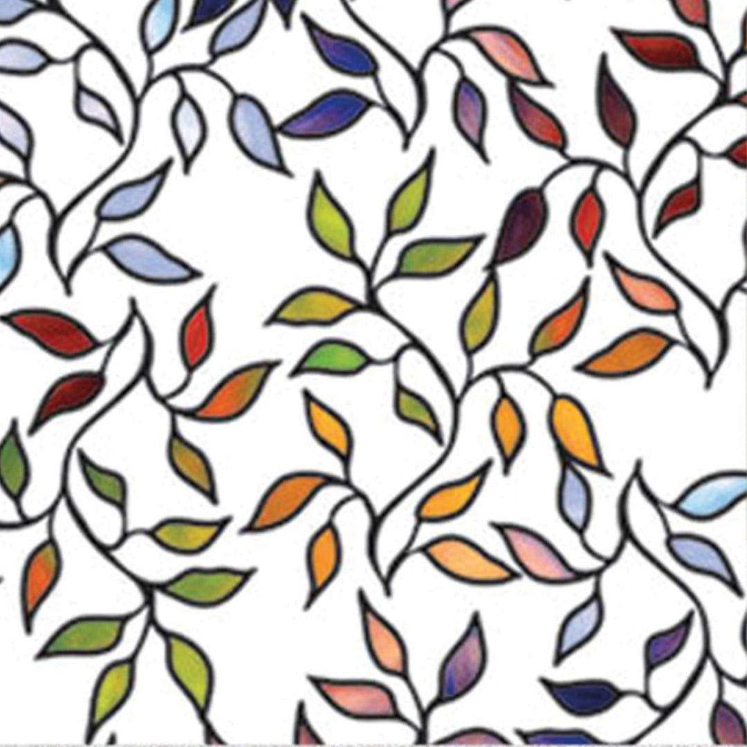 Stained Glass Leaves Window Film