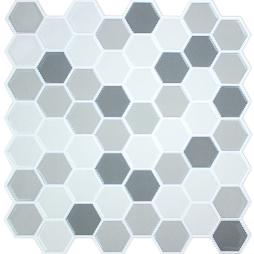 Gray Hexagon Tile Peel And Stick Backsplash