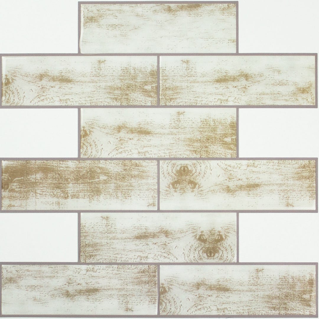 Distressed Wood Subway Sticktiles, 4/Pack