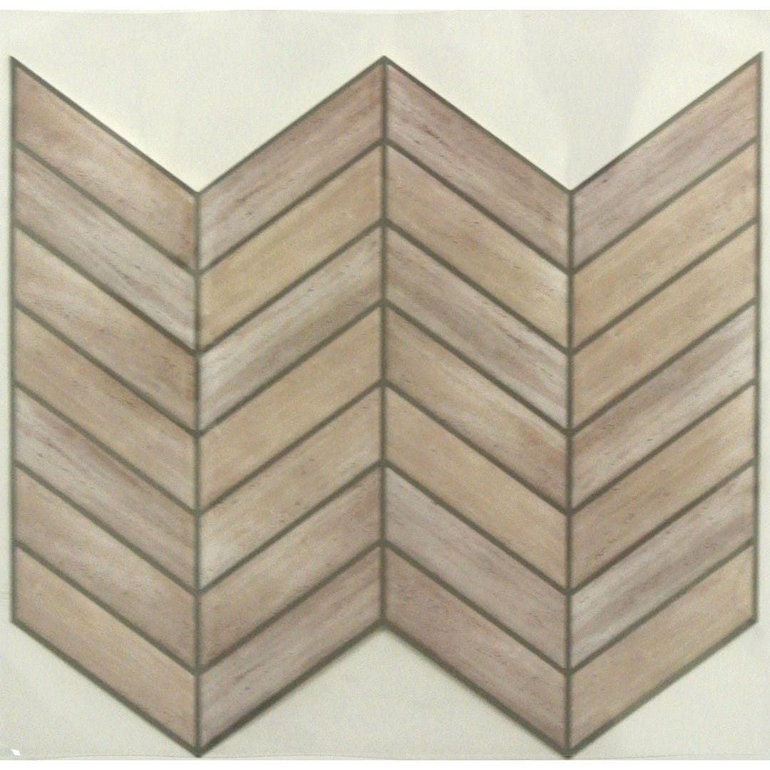 Chevron Distressed Wood Sticktiles, 4/Pack