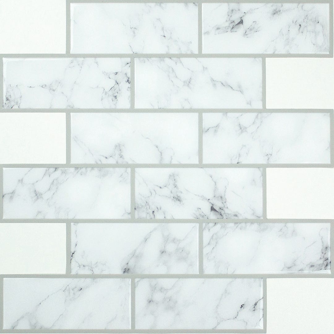 Carrara Marble Subway Peel And Stick Backsplash