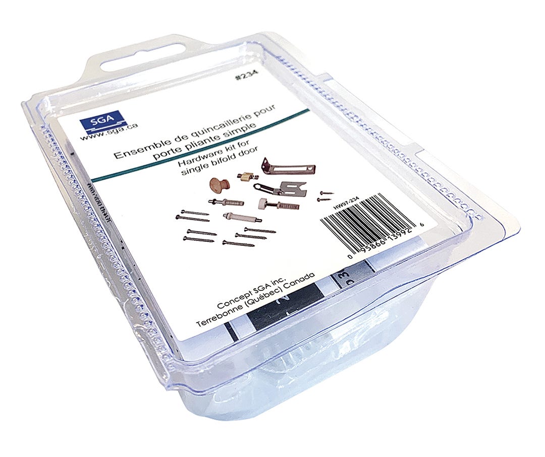Single Bifold Door Hardware Kit, Including Handle
