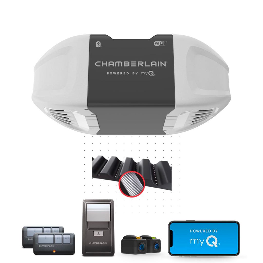 Ultra Quiet Belt Drive Garage Door Opener with Wi-Fi, 1/2 HP
