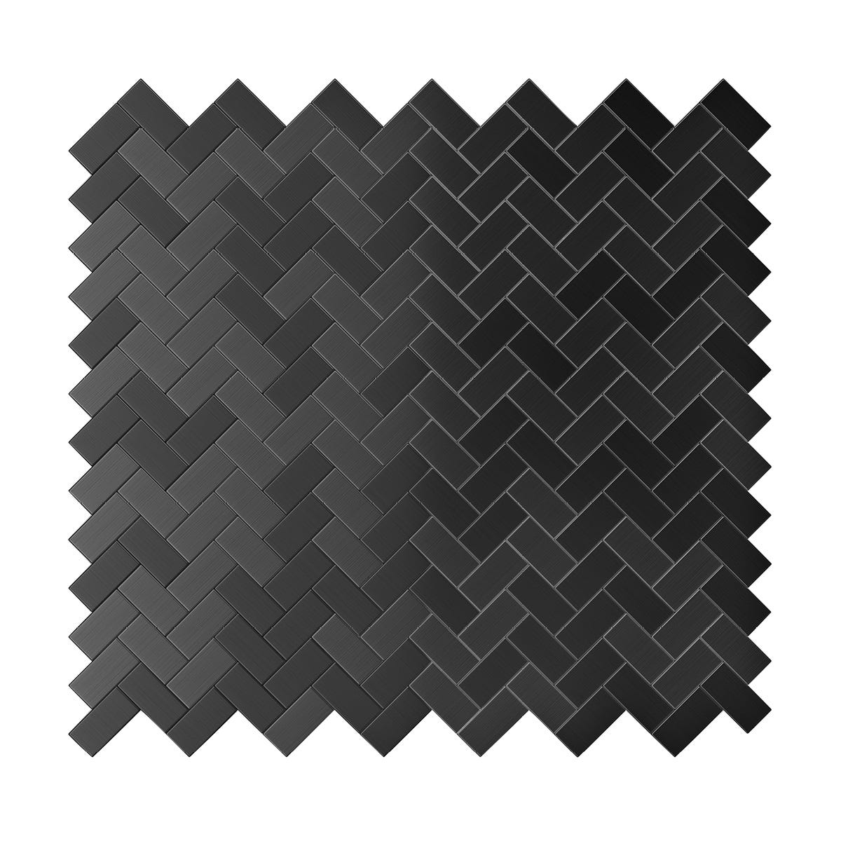 CALTROP Stainless Self-Adhesive Mosaic Tile, 5 mm,  12 in. x 11.75 in., Black