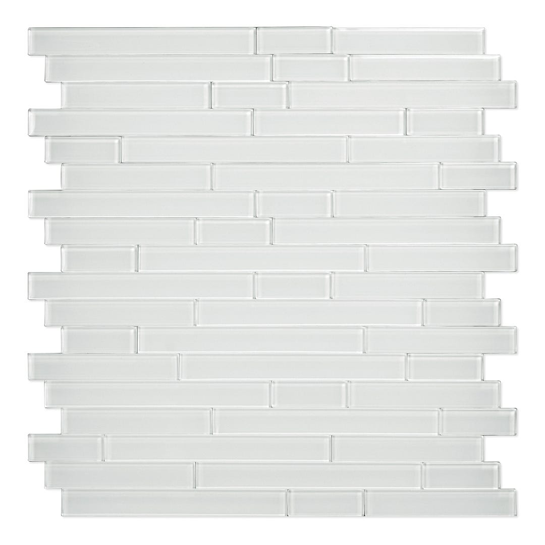 SERENITY Self-Adhesive Mosaic Tile, 11.65 in. x 11.69 in., White Glass