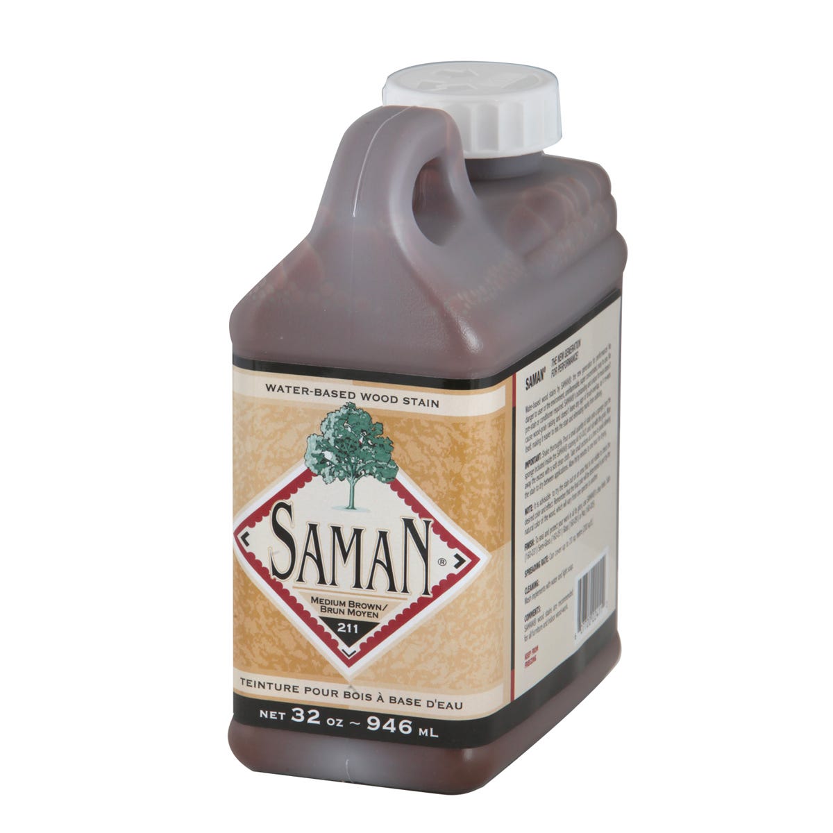 Water Based Wood Stain, Medium Brown, 946 ml
