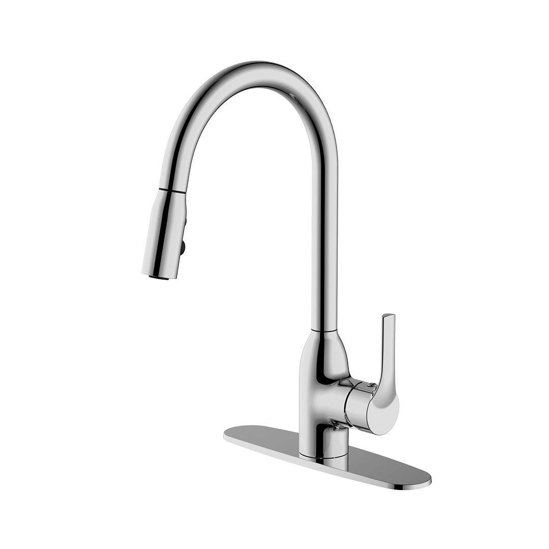 TOHO Kitchen Faucet, Retractable Spout, CHROME