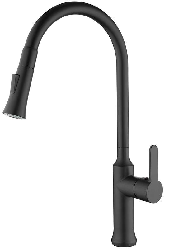 CADDO Kitchen Faucet, Retractable Spout, Matte Black