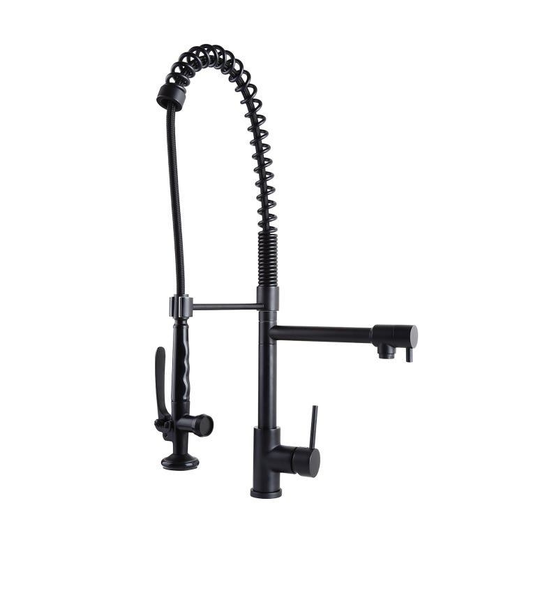 KARI Kitchen Faucet, Chef Style, Matte Black