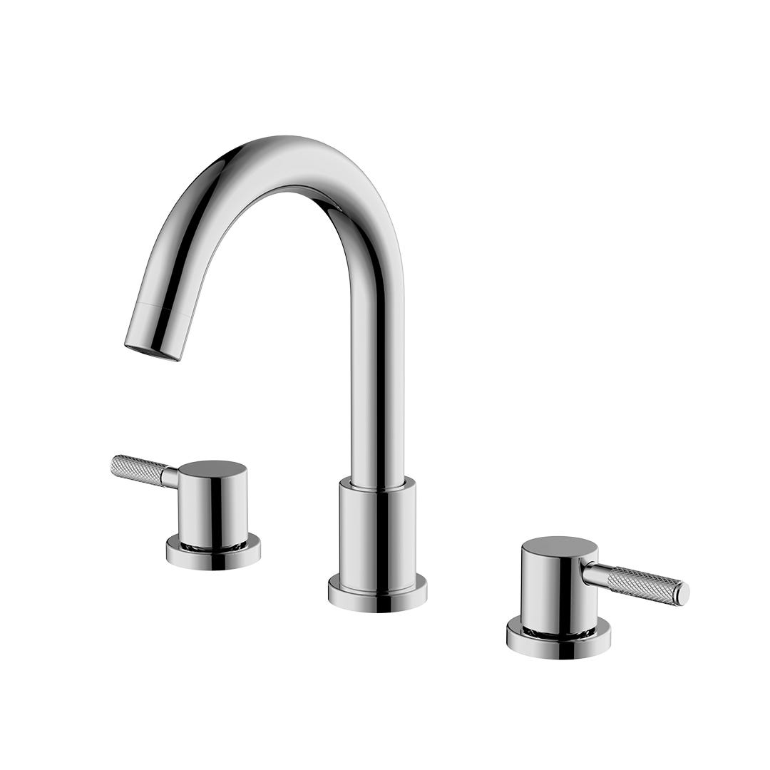 EUPEN Basin Faucet, 2 Handles, 4 in. or 8 in., Chrome