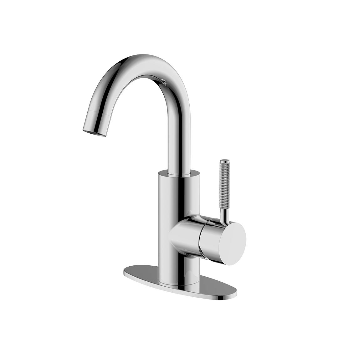 EUPEN Basin Faucet, 1 Handle, 4 in. Centerset, Chrome