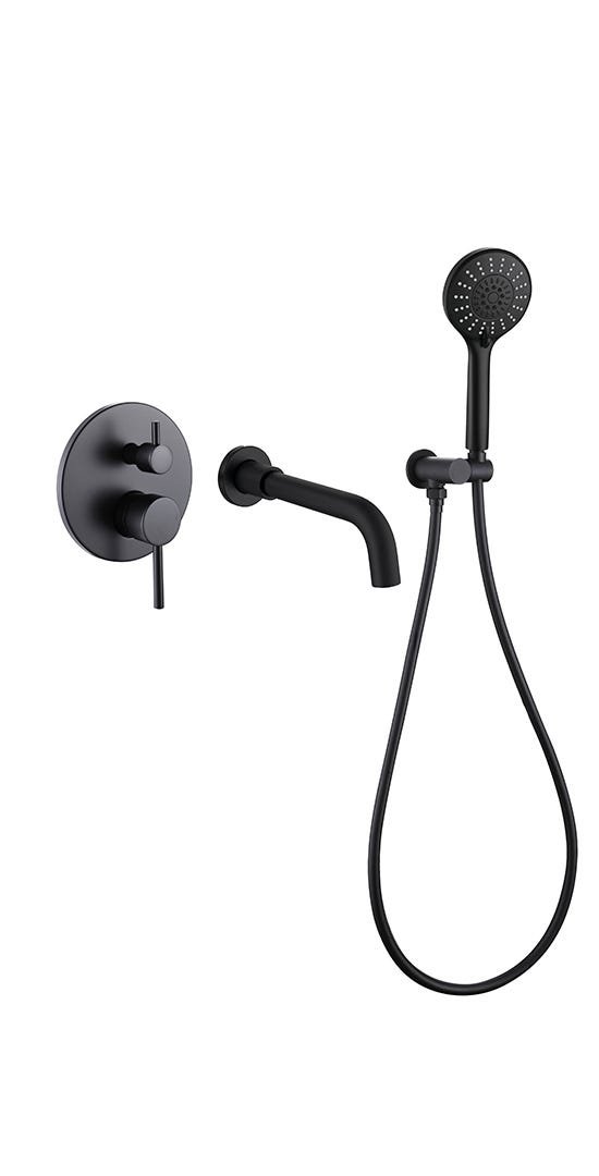 OHAU Bath & Shower Faucet, Pressure Balanced, Matte Black