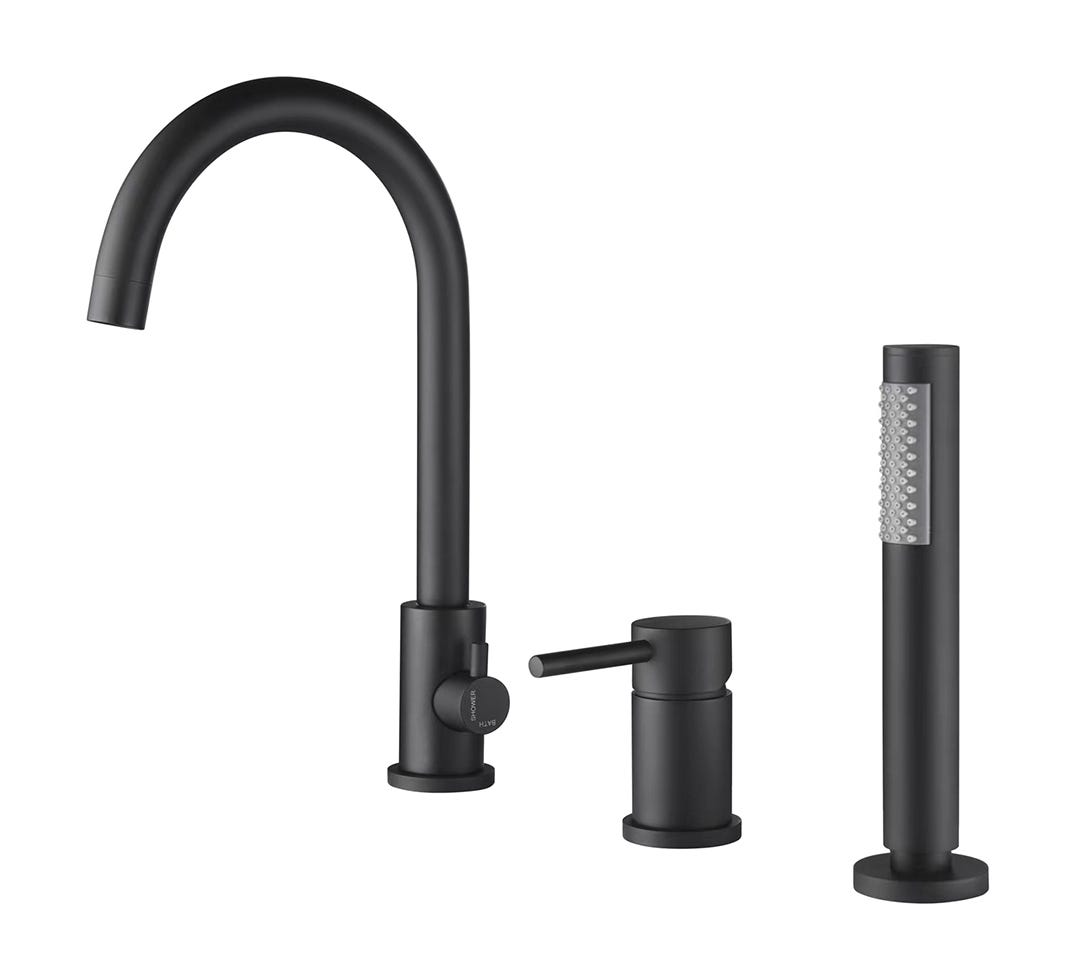 OHAU Roman Tub Faucet, 3-Piece, Matte Black