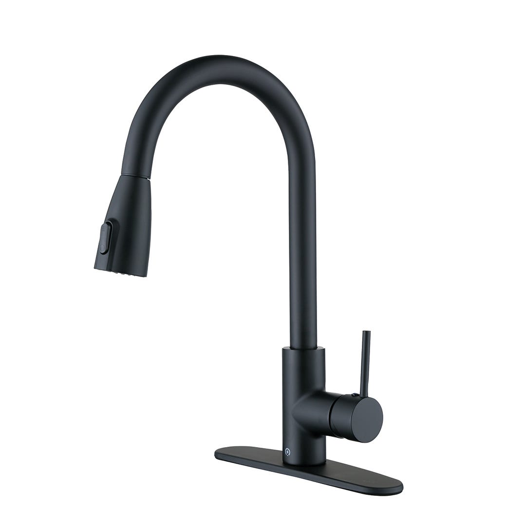 PRESPA Hands-Free Kitchen Faucet, Matte Black
